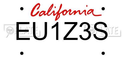 EU1Z3S California License Plate