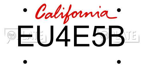 EU4E5B California License Plate
