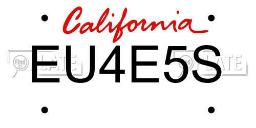 EU4E5S California License Plate