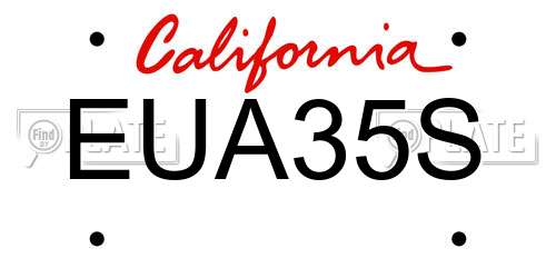 EUA35S California License Plate