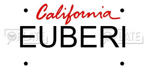 EUBERI California License Plate