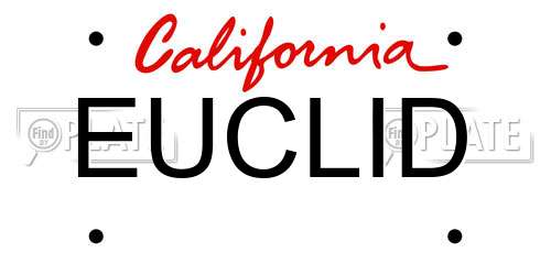 EUCLID California License Plate