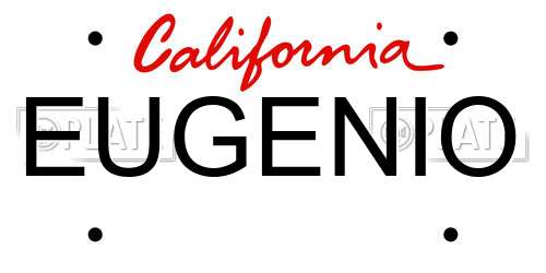 EUGENIO California License Plate