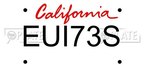EUI73S California License Plate