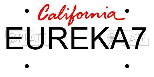 EUREKA7 California License Plate