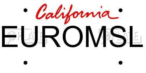 EUROMSL California License Plate
