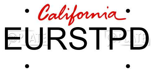 EURSTPD California License Plate