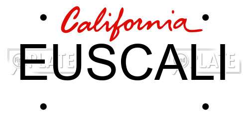 EUSCALI California License Plate