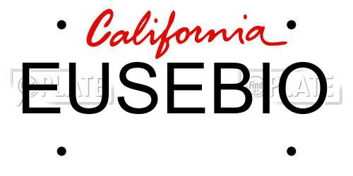 EUSEBIO California License Plate