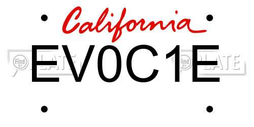 EV0C1E California License Plate