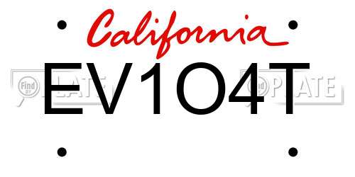 EV1O4T California License Plate