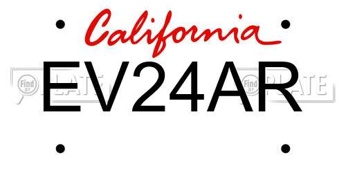 EV24AR California License Plate