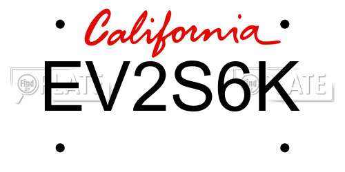 EV2S6K California License Plate