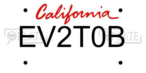 EV2T0B California License Plate