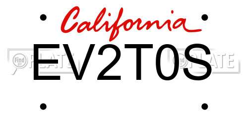 EV2T0S California License Plate