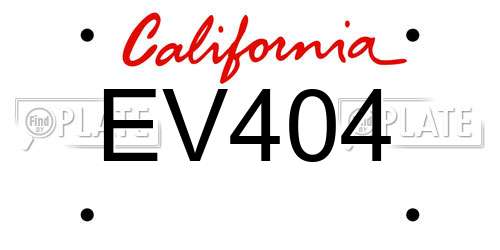 EV404 California License Plate