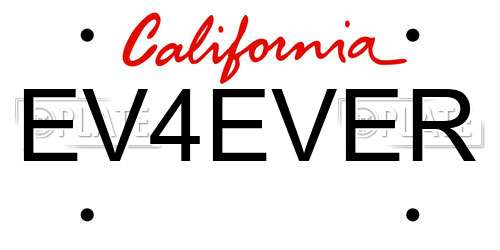 EV4EVER California License Plate