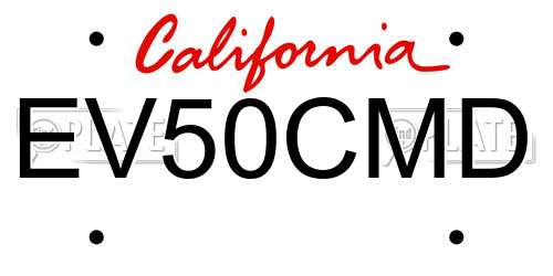 EV50CMD California License Plate