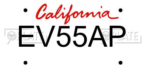 EV55AP California License Plate