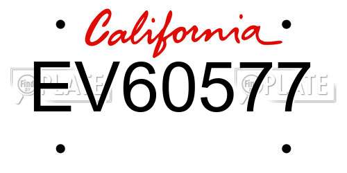 EV60577 California License Plate