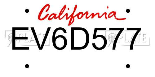 EV6D577 California License Plate