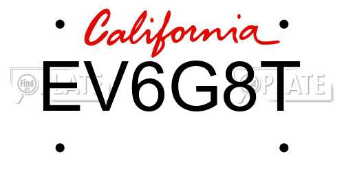 EV6G8T California License Plate