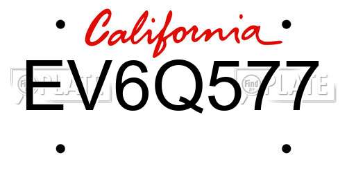 EV6Q577 California License Plate