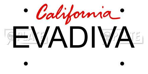 EVADIVA California License Plate
