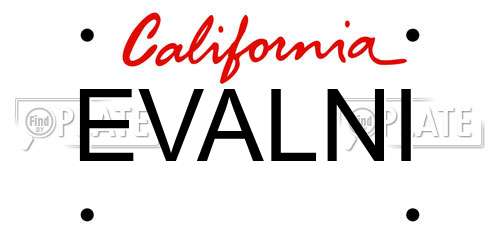 EVALNI California License Plate