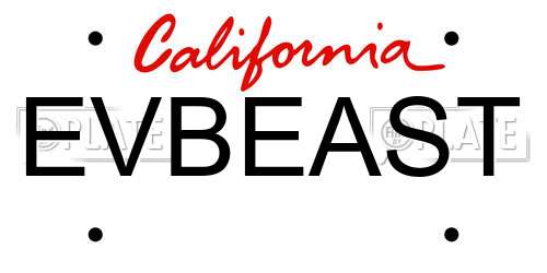 EVBEAST California License Plate
