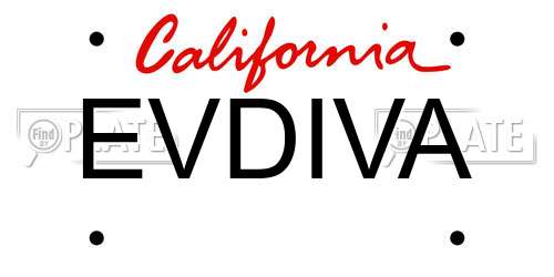 EVDIVA California License Plate
