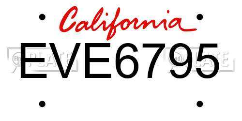 EVE6795 California License Plate