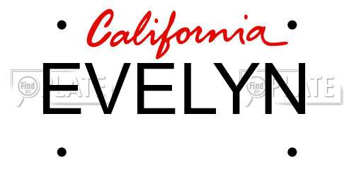EVELYN California License Plate