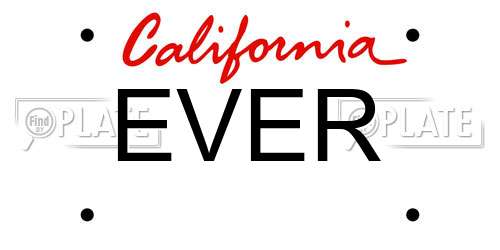 EVER California License Plate