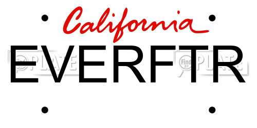 EVERFTR California License Plate