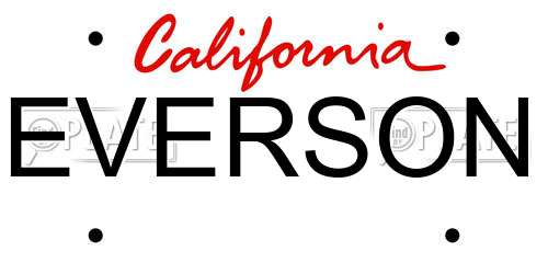 EVERSON California License Plate