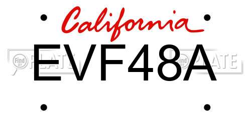EVF48A California License Plate