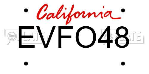 EVFO48 California License Plate