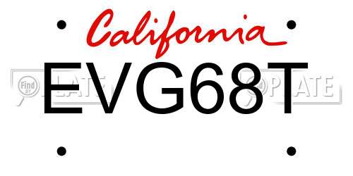 EVG68T California License Plate