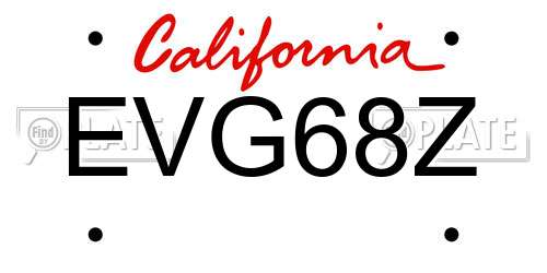 EVG68Z California License Plate