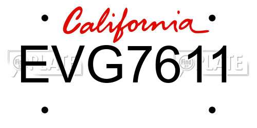 EVG7611 California License Plate