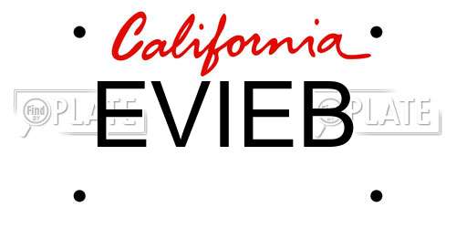 EVIEB California License Plate