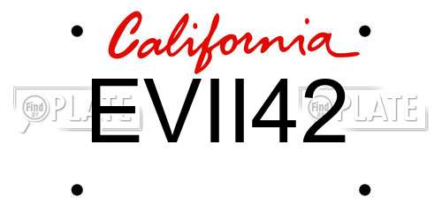 EVII42 California License Plate