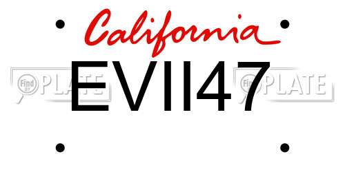 EVII47 California License Plate