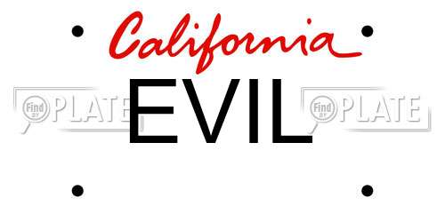 EVIL California License Plate