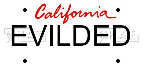 EVILDED California License Plate