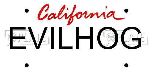 EVILHOG California License Plate