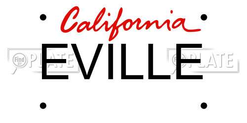 EVILLE California License Plate