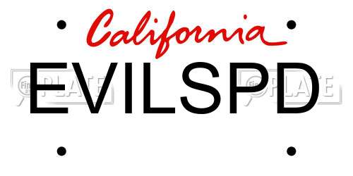 EVILSPD California License Plate
