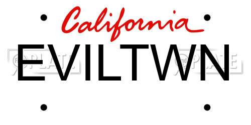 EVILTWN California License Plate